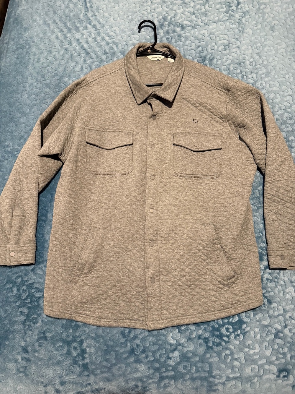 Chase Bank Lands' End Quilted Jacket - Gray